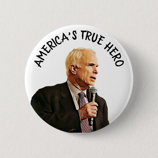 Amerikas Wahrer Hero John McCain-Gedenkmal Button (Vorderseite)