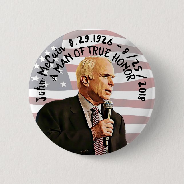 Amerikas Wahrer Hero John McCain-Gedenkmal Button (Vorderseite)