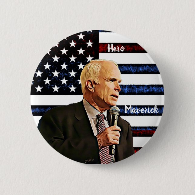 Amerikas Wahrer Hero John McCain-Gedenkmal Button (Vorderseite)