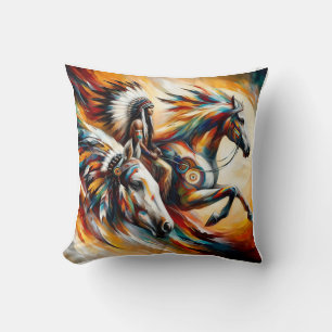 Amerindian Oil Paint Colorful Kissen