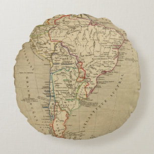 Amerique Meridionale en 1840 Rundes Kissen