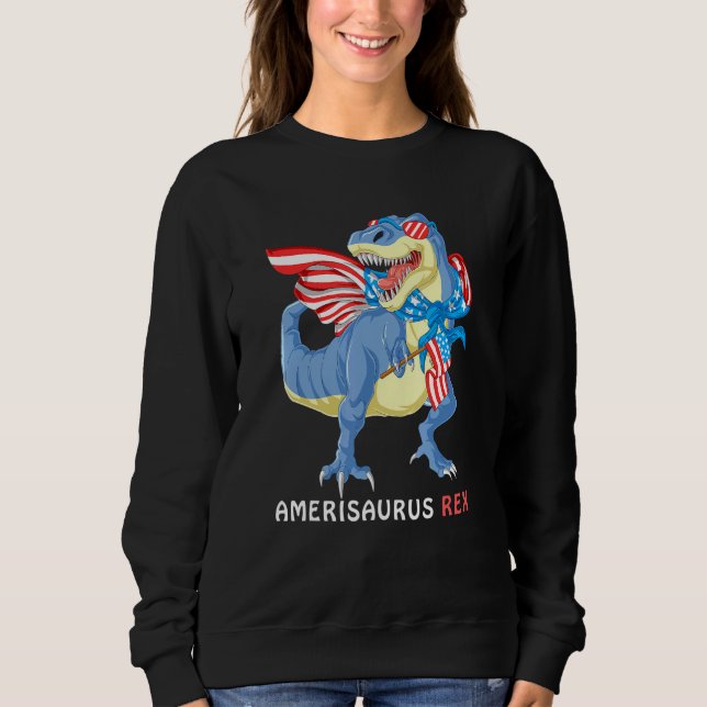 Amerisaurus Dinosaurier 4. Juli Kinder Jungen Männ Sweatshirt (Vorderseite)