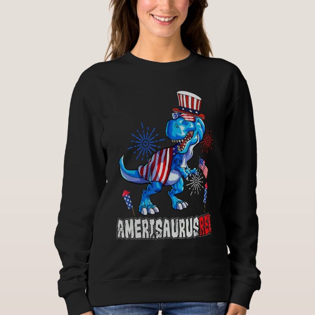 Amerisaurus Rex American Flag 4th of July T Rex Di Sweatshirt (Vorderseite)