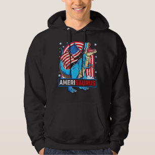 Amerisaurus Rex Boys Girls Patriotic Dinosaurier 4 Hoodie