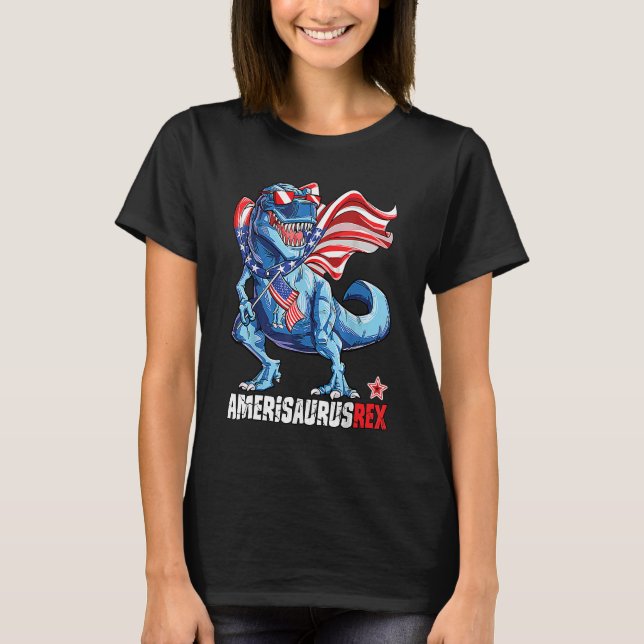 Amerisaurus Rex Independence Day T-Shirt (Vorderseite)