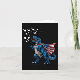 Amerisaurus T-rex Jets Patriotic Boys Girl Karte