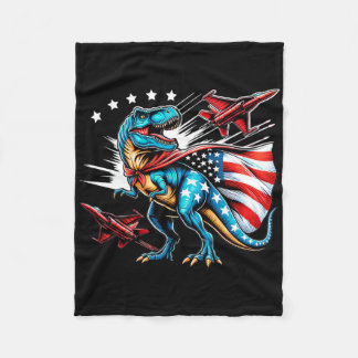 Amerisaurus T-rex Patriotic Boys Girl 4. Juli Fleecedecke