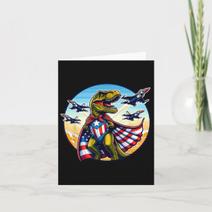 Amerisaurus T-rex Patriotic Boys Girl 4. Juli Karte