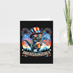 Amerisaurusrex American Flag Niedlich Dinosaur T-r Karte