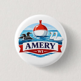 Amery Wisconsin Lake Life Souvenir - Button