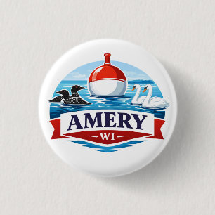 Amery Wisconsin Lake Life Souvenir - Knopf Button