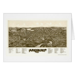 Amesbury, panoramische Karte MAs - 1890