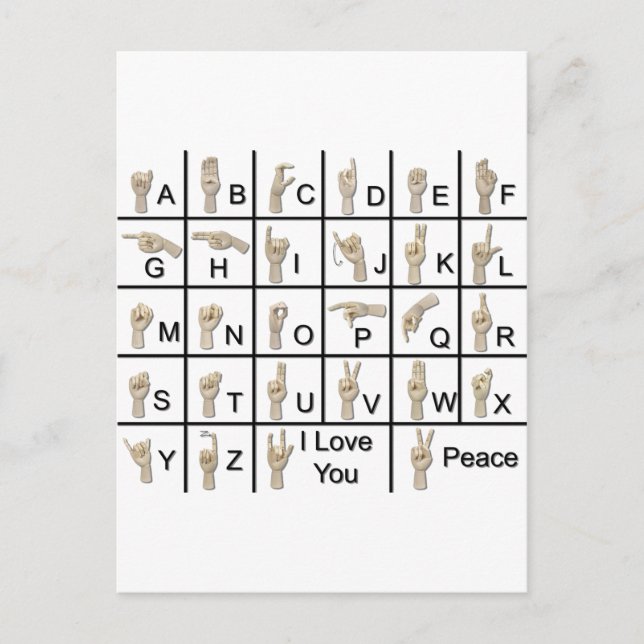 AmeslanAlphabet120710 Postkarte (Vorderseite)