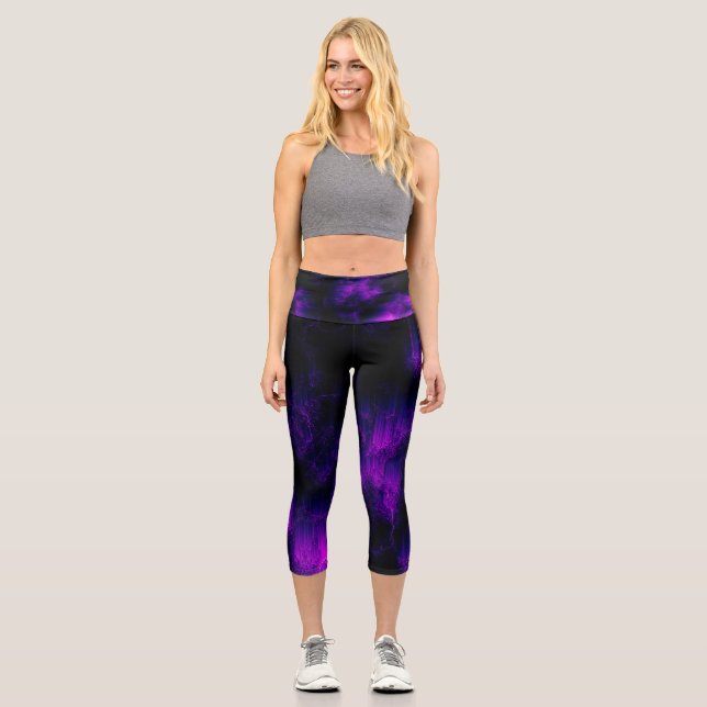 Amethyst Abstrakt Capri Leggings (Vorderseite)