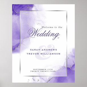 Amethyst Abstrakt Wedding Welcome Poster