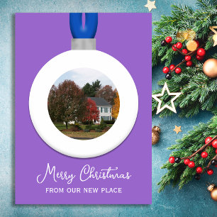Amethyst Address Change Christmas Foto Ornament Feiertagskarte