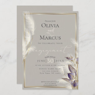 Amethyst Anthurium und Feathery Pampas Grass Einladung