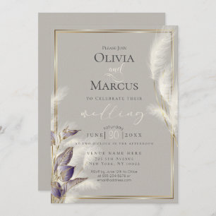 Amethyst Anthurium und Feathery Pampas Grass Einladung