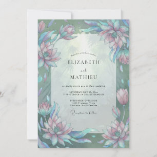 Amethyst Aqua Lotus Eucalyptus Hochzeit Einladung