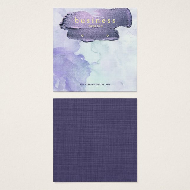 Amethyst Aquarell und Gold Earring Display (Vorne & Hinten)