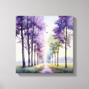 Amethyst Avenue: Eine Wasserfarbenreise Leinwanddruck