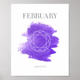 Amethyst Birthstone Februar Poster