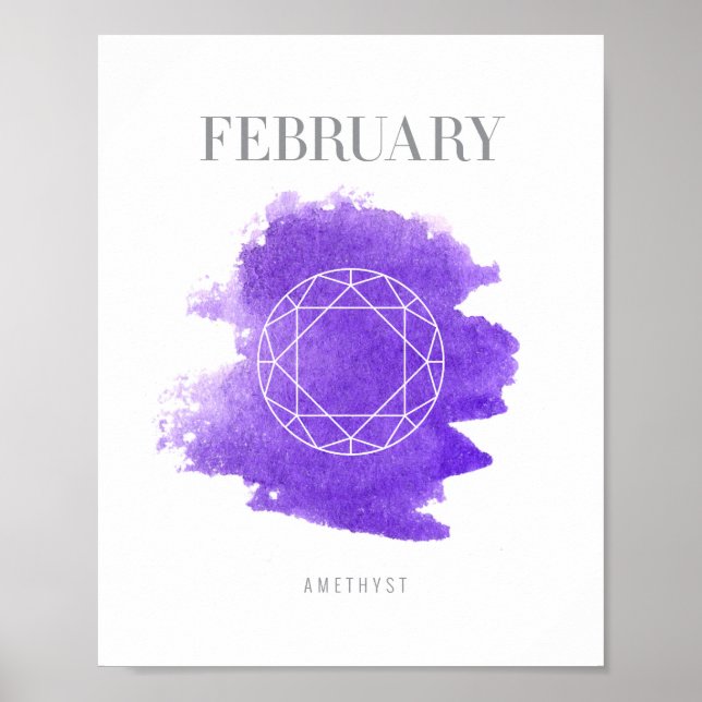 Amethyst Birthstone Februar Poster (Vorne)