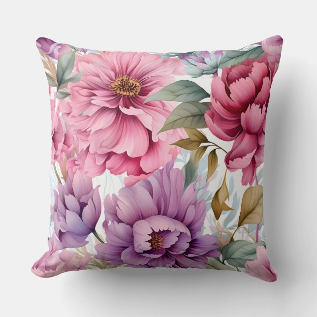 Amethyst Bloom Rhapsody Botanical Kissen (Vorderseite)