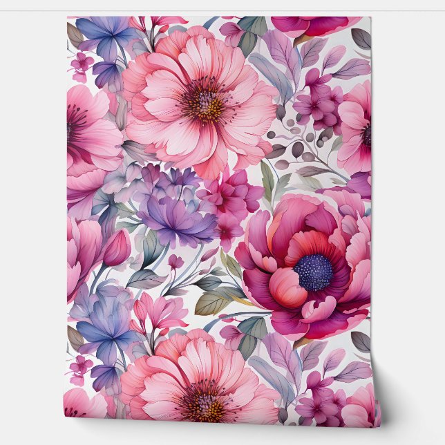 Amethyst Bloom Rhapsody Botanical Tapete (Abrollen)