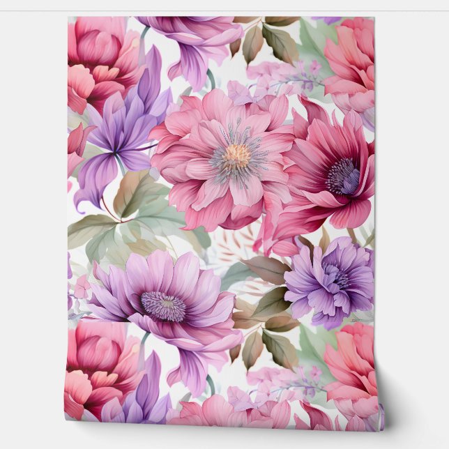 Amethyst Bloom Rhapsody Botanical Tapete (Abrollen)