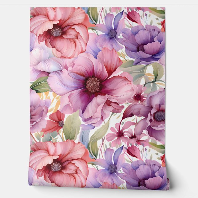 Amethyst Bloom Rhapsody Botanical Tapete (Abrollen)