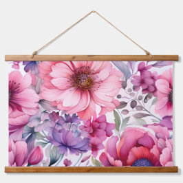 Amethyst Bloom Rhapsody Botanical Wandteppich Mit Holzrahmen