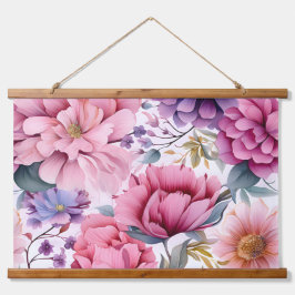 Amethyst Bloom Rhapsody Botanical Wandteppich Mit Holzrahmen