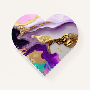Amethyst & Blush Marmor mit flüssigem Gold Notizbuch