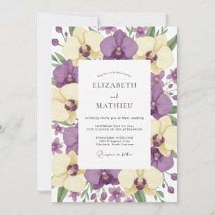 Amethyst-Butter-Orchideen-Hochzeit Einladung