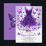 Amethyst Butterfly Dress Februar Birthstone Einladung<br><div class="desc">Füllen Sie Ihre Daten aus.</div>