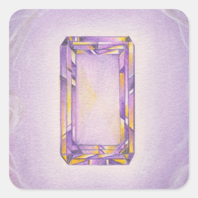 Amethyst Core Quadratischer Aufkleber (Vorderseite)