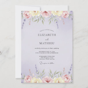 Amethyst Cream Wildflower-Hochzeit Einladung