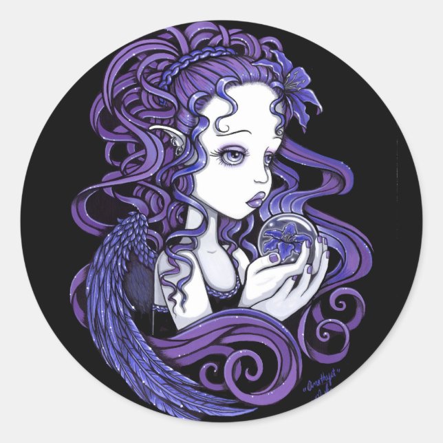 "Amethyst" Crystal Ball Angel Art Stickers (Vorderseite)