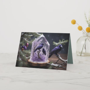 Amethyst Crystal - Blackbirds Ravens Dankeskarte