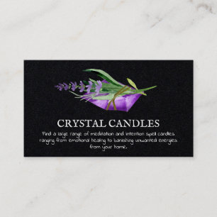 Amethyst Crystal Candle Intention Zauber Business  Visitenkarte