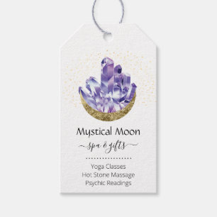 Amethyst Crystal Cluster Gold Crescent Moon Mystic Geschenkanhänger