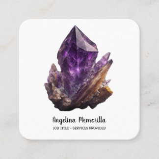 Amethyst Crystal Cluster Quadratische Visitenkarte