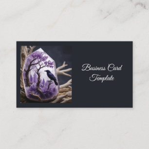 Amethyst Crystal - Crows Blackbird Ravens Visitenkarte
