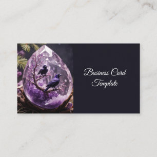 Amethyst Crystal - Crows Blackbird Ravens Visitenkarte