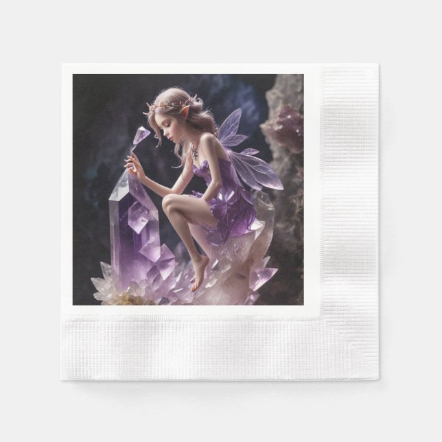 Amethyst Crystal Fantasy Faicess Prinzessin Serviette (Vorderseite)