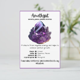 Amethyst Crystal Meaning Card Einladung