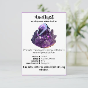 Amethyst Crystal Meaning Card Einladung