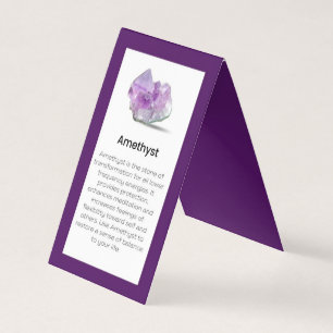 Amethyst Crystal Meaning Juwelier Display Card Visitenkarten