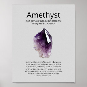 Amethyst Crystal Meaning Poster